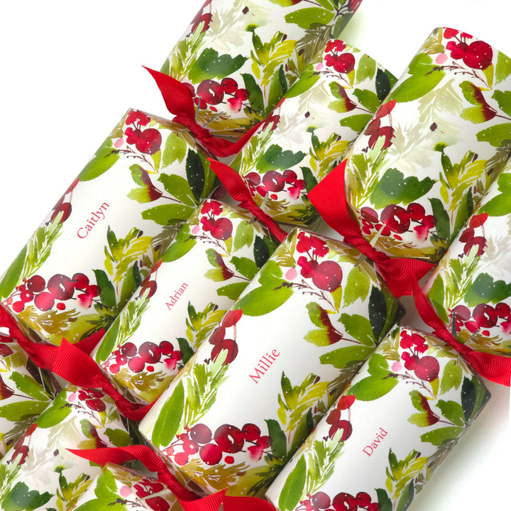 Personalised Cracker Making Craft Kit | Watercolour Berries | Makes 4 or 6 Crackers