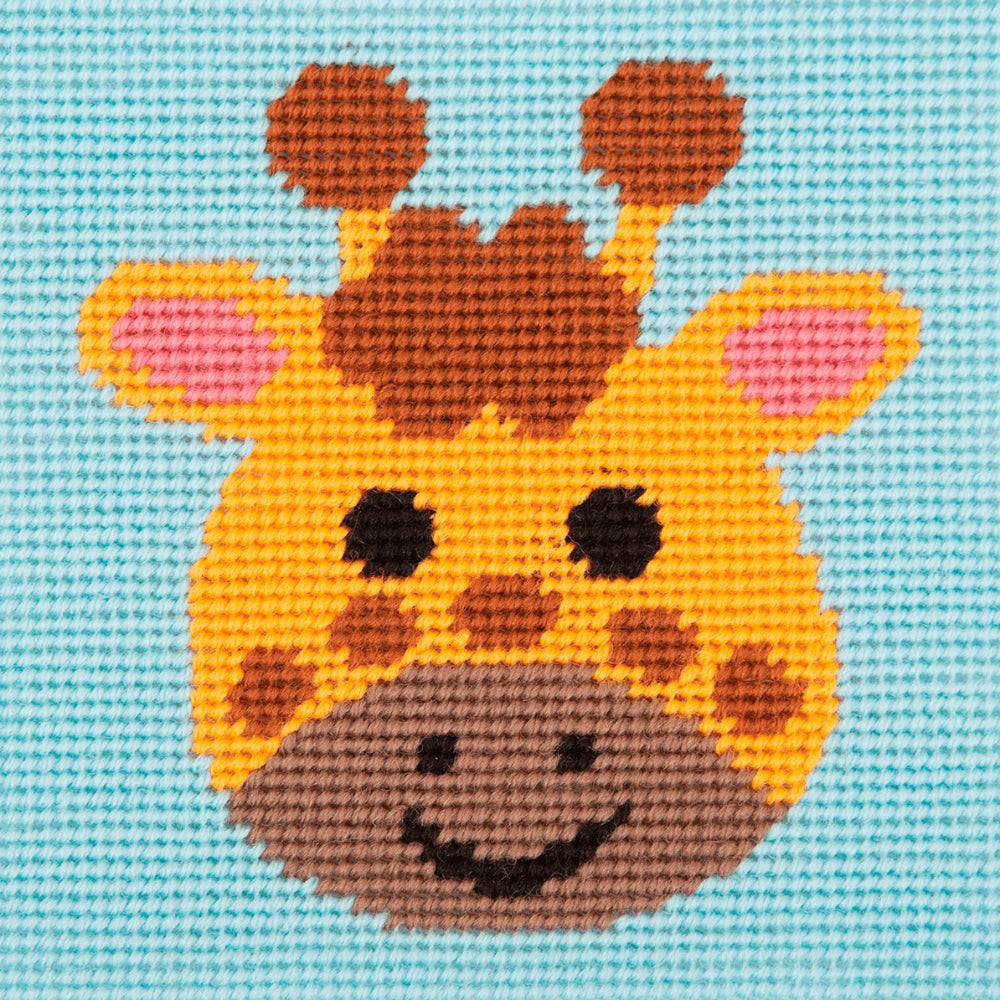 Curious Giraffe Design Cross Stitch Kit For Children