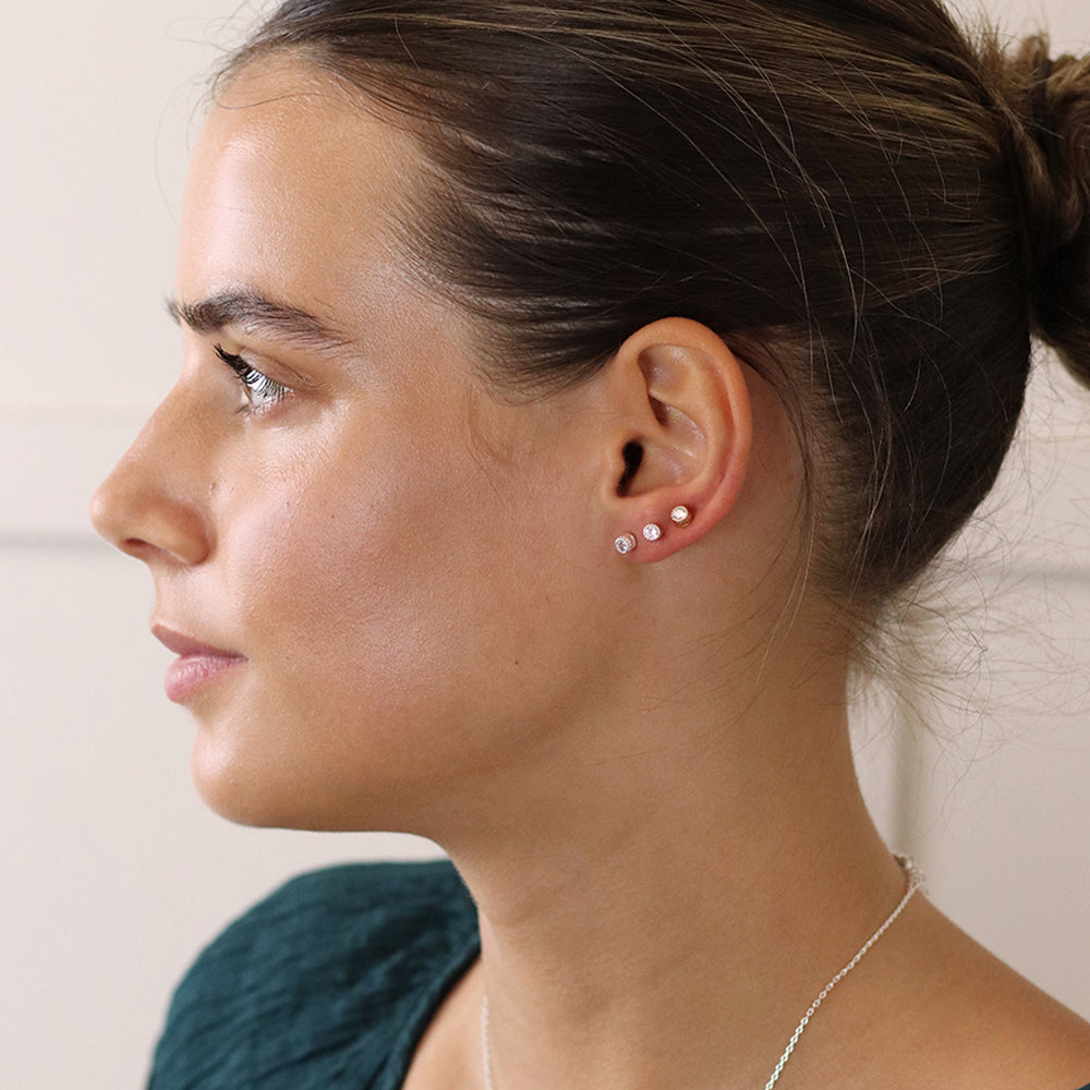 Trio of Crystal Stud Earrings | Three Colours | Mini Gift | Cracker Filler