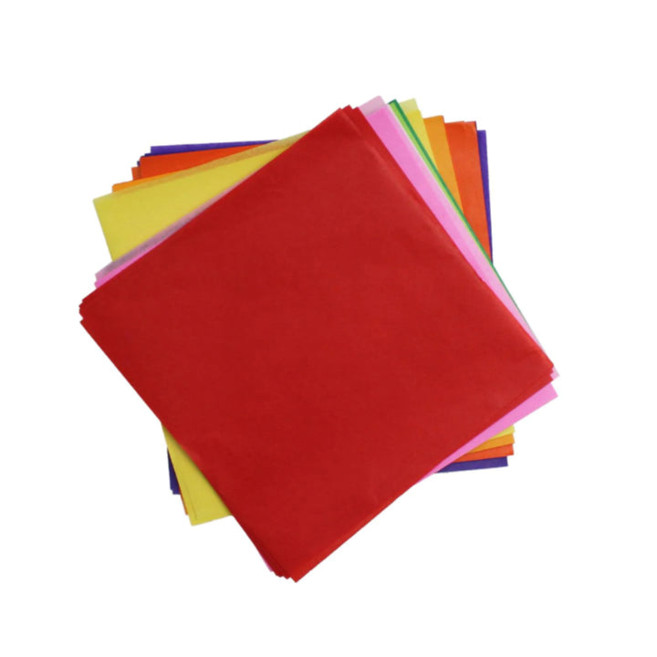 480 Assorted Colours Tissue Paper Squares for Kids Crafts - Choice of Sizes