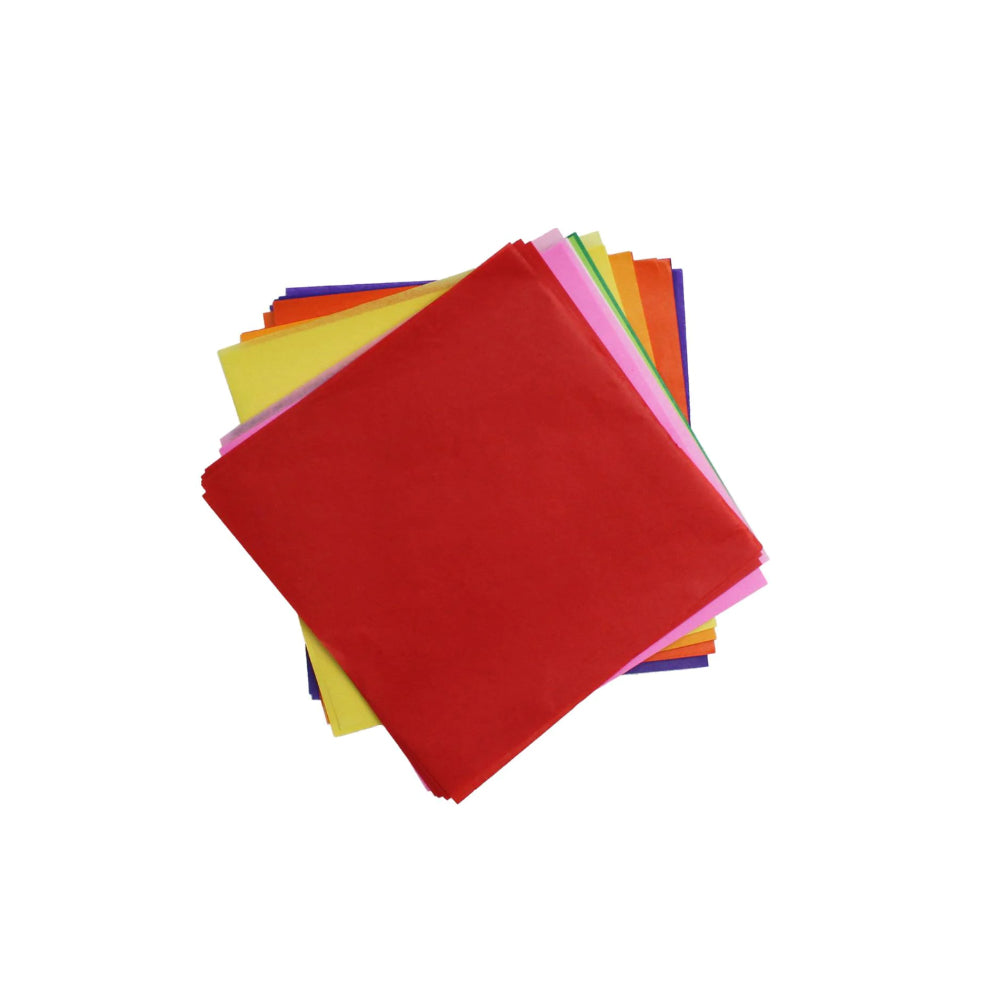 480 Assorted Colours Tissue Paper Squares for Kids Crafts - Choice of Sizes