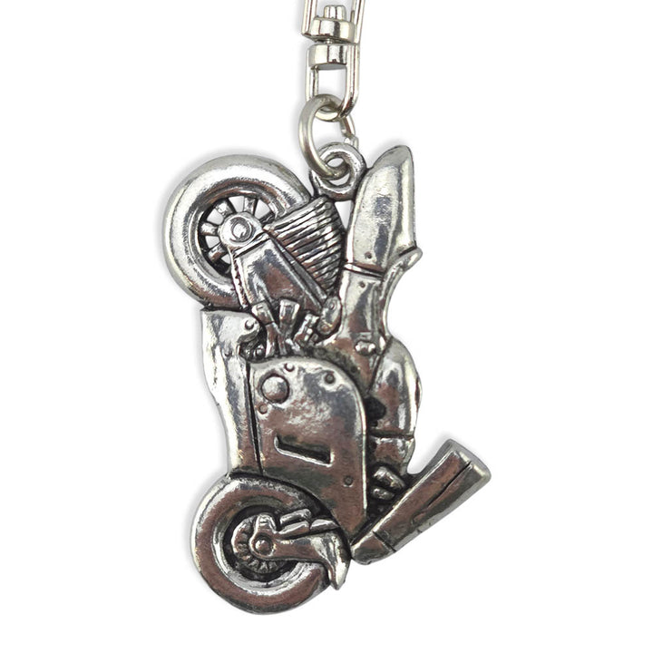 Racing Bike | Chunky English Pewter 3D Keyring | Little Gift | Cracker Filler