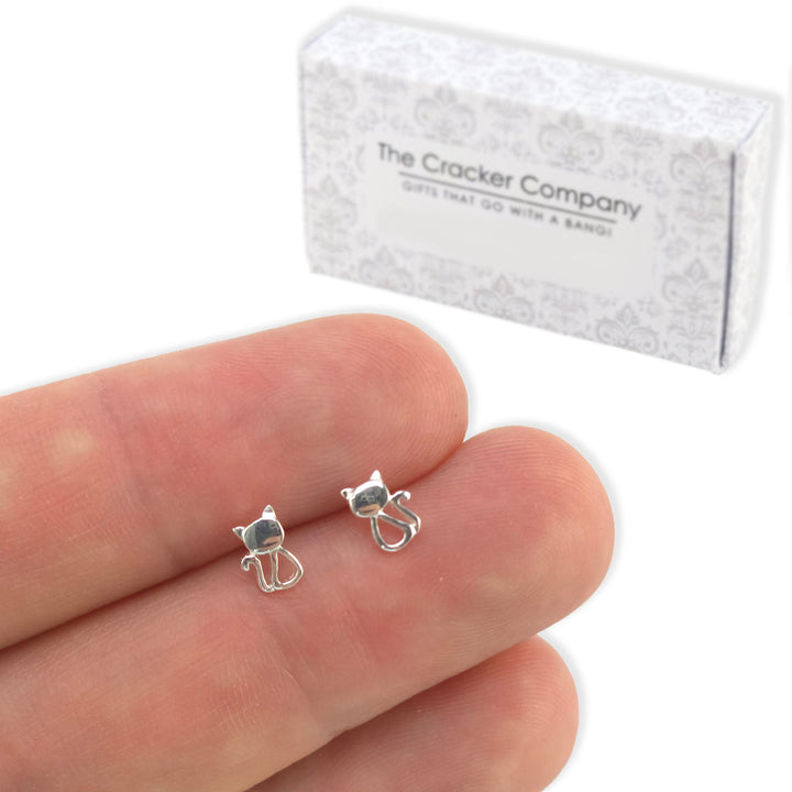 Sterling Silver Cat Earrings | Mini Gift | Cracker Filler