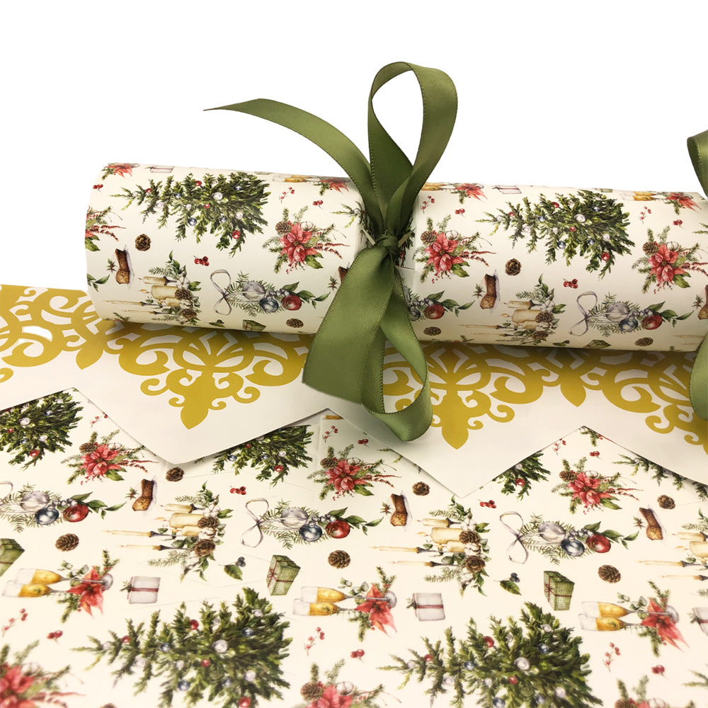 Watercolour Traditional Christmas | SNAPLESS Cracker Making Craft Kit | Makes 6