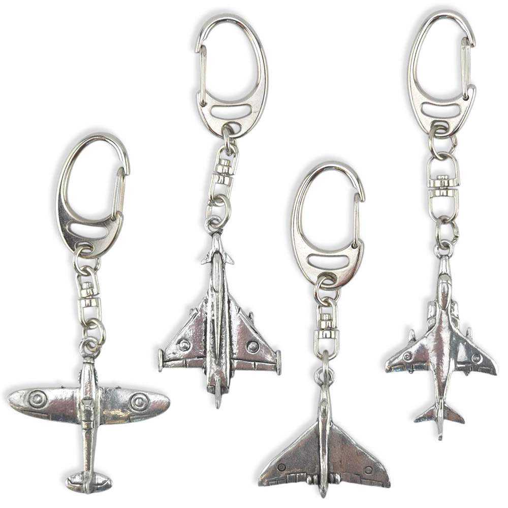 Vintage War Planes | English Pewter 3D Keyrings | Little Gift | Cracker Filler