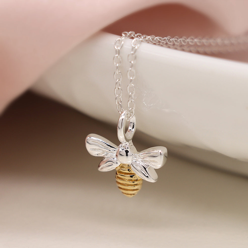 Bee Necklace | Sterling Silver/Gold Plated | Mini Gift | Cracker Filler