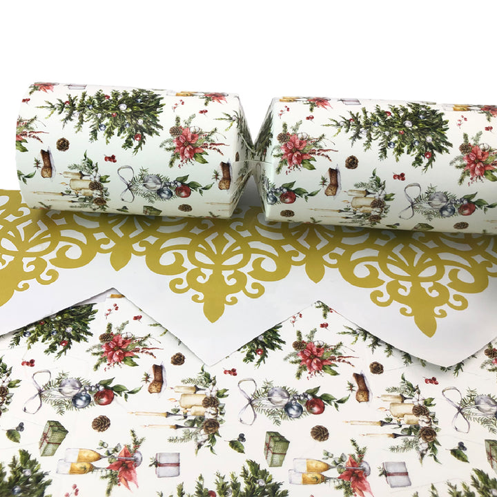 Watercolour Traditional Christmas | SNAPLESS Cracker Making Craft Kit | Makes 6