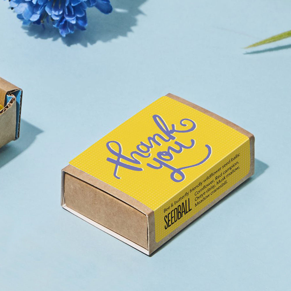 'Thank You' Matchbox Mini Wildflower Seed Bombs | Mini Gifts