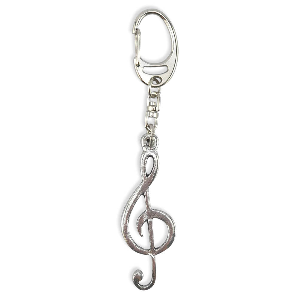 Treble Clef | Chunky English Pewter 3D Keyring | Little Gift | Cracker Filler