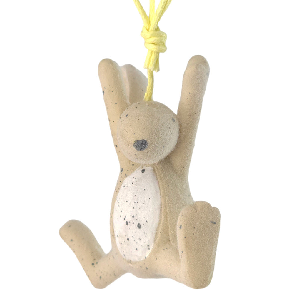 Parachuting Boinging Rabbit | Hanging Easter Decoration on Spring | 18cm Tall