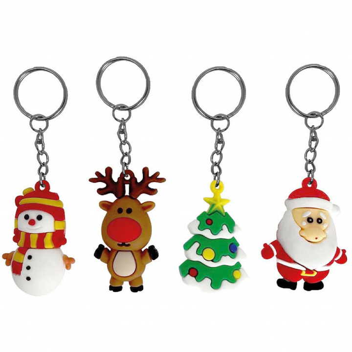 3D Christmas Character Keyrings | Party Bag Gift | Cracker Filler