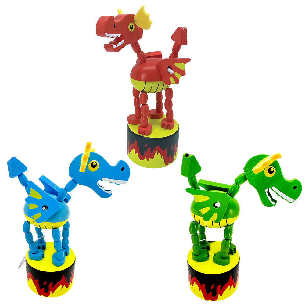 Wooden Push Up Dancing Dragon | Single | Little Gift | Cracker Filler