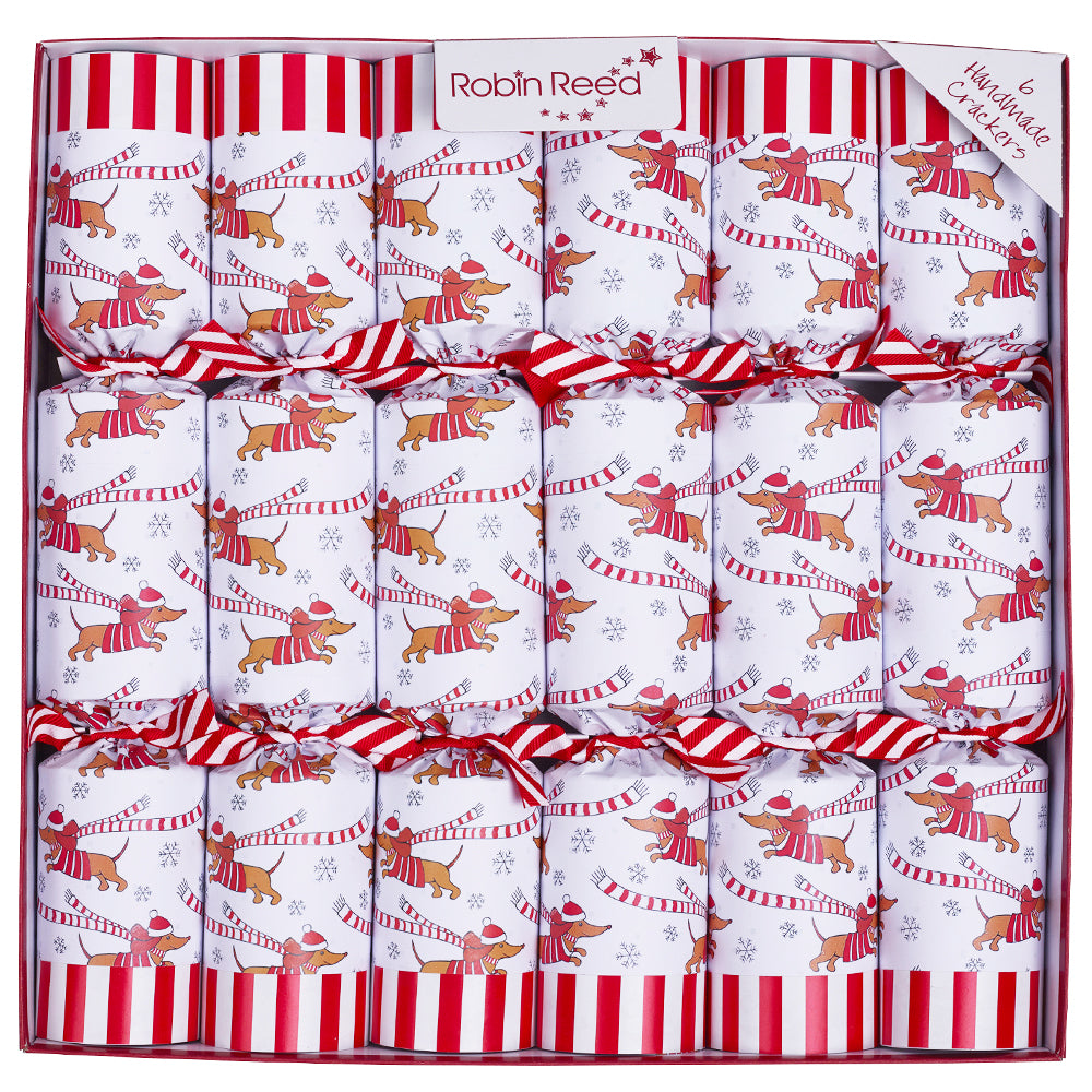 Racing Sausage Dogs | 6 Handmade Crackers | Christmas Dachshund | Ready Made
