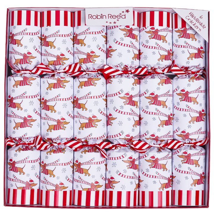 Racing Sausage Dogs | 6 Handmade Crackers | Christmas Dachshund | Ready Made