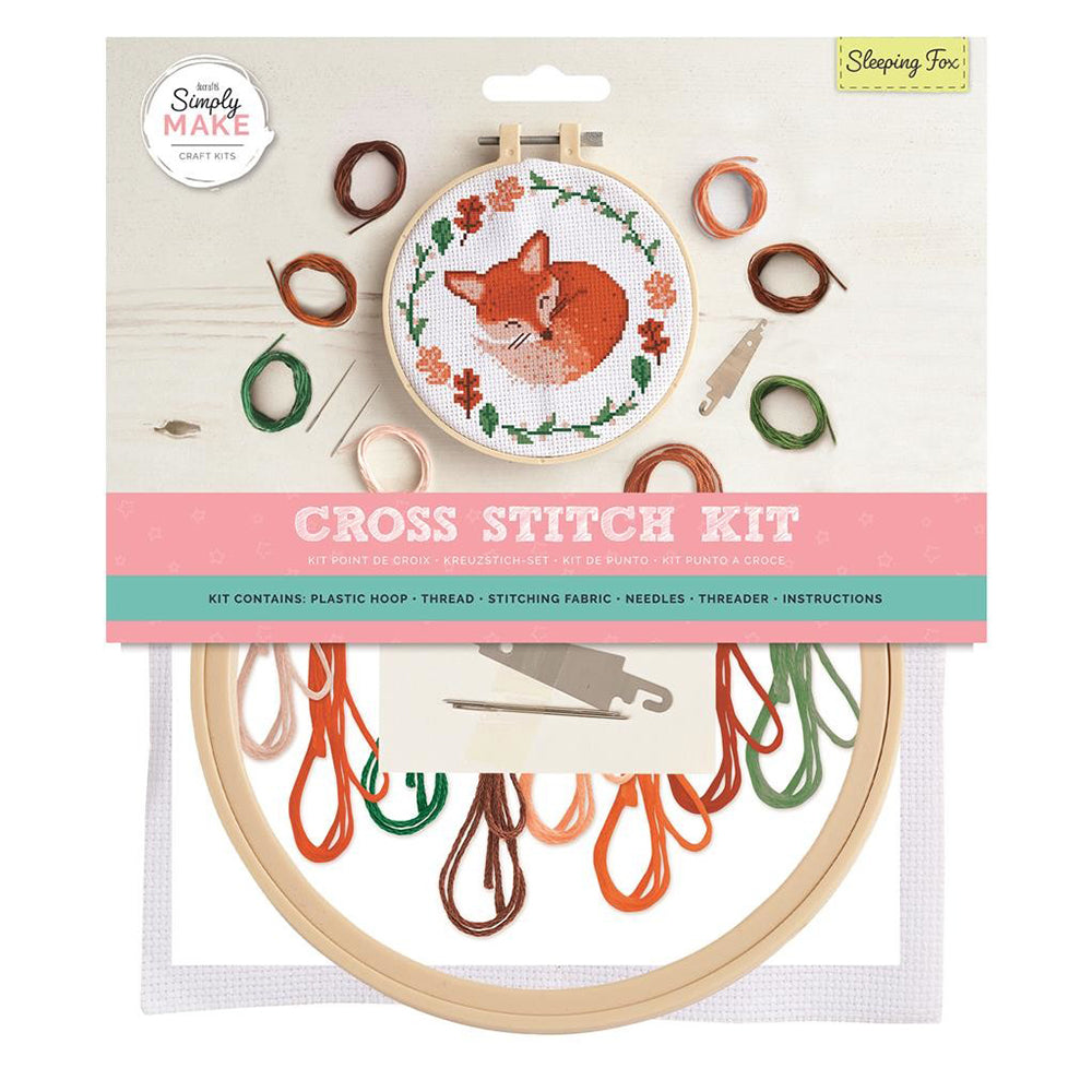 Sleeping Fox | Complete Cross Stitch Kit | 20cm Hoop