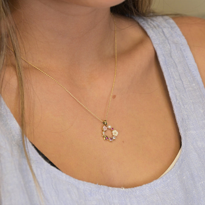 Pretty Floral Crystal Wreath Necklace | Mini Gift | Cracker Filler