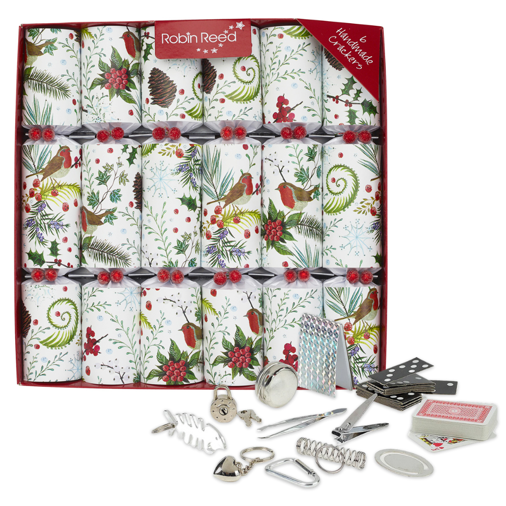 6 Premium Handmade Christmas Crackers | Festive Foliage | Ready Made