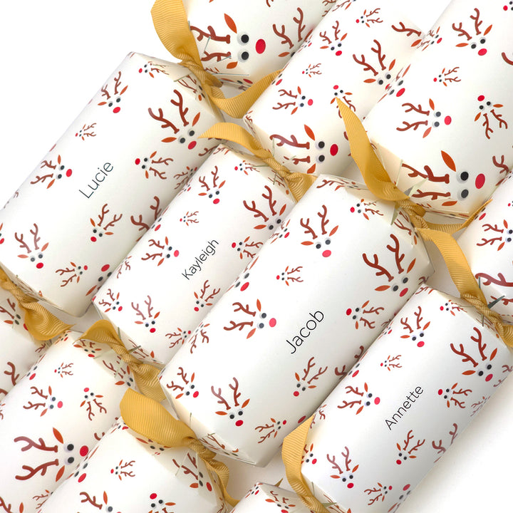 Personalised Cracker Making Craft Kit | Googly Rudolph | Makes 4 or 6 Crackers