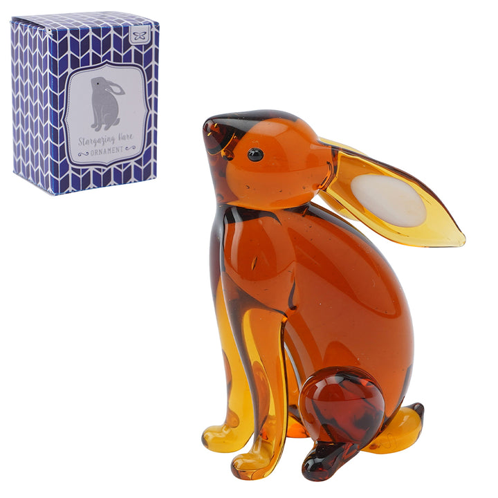 Stargazing Hare | Mini Glass Ornament | Cracker Filler | Little Gift