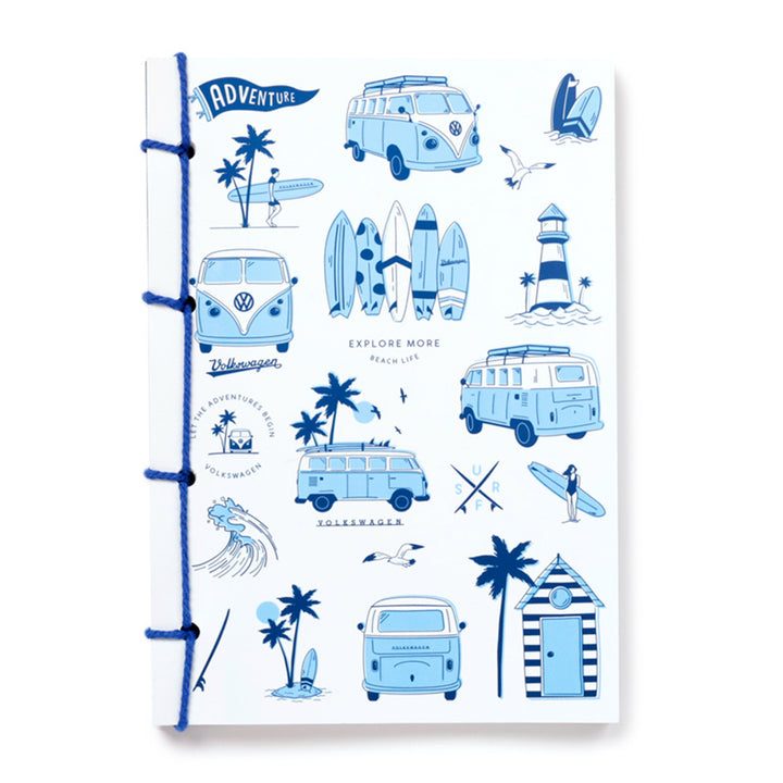 Volkswagen Camper | Surf Themed Notebook | String Bound A5 | Gift for Gents