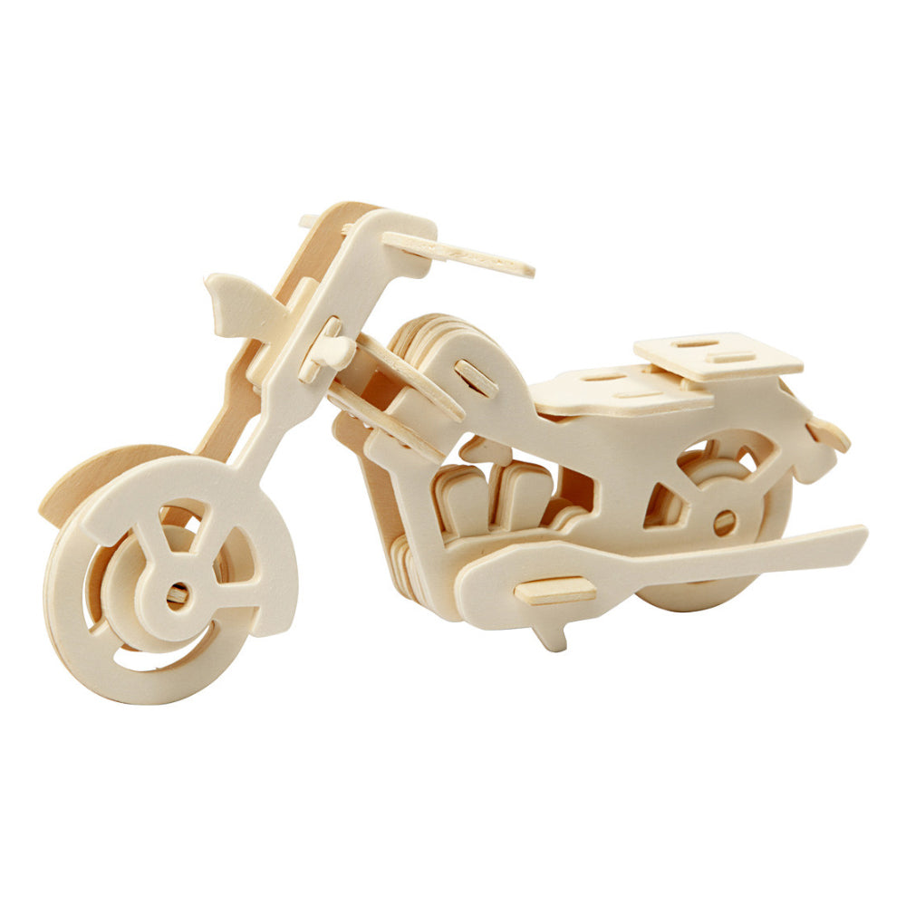 Childrens 3D Wooden Motorbike 19cm Self Assembly Craft Kit