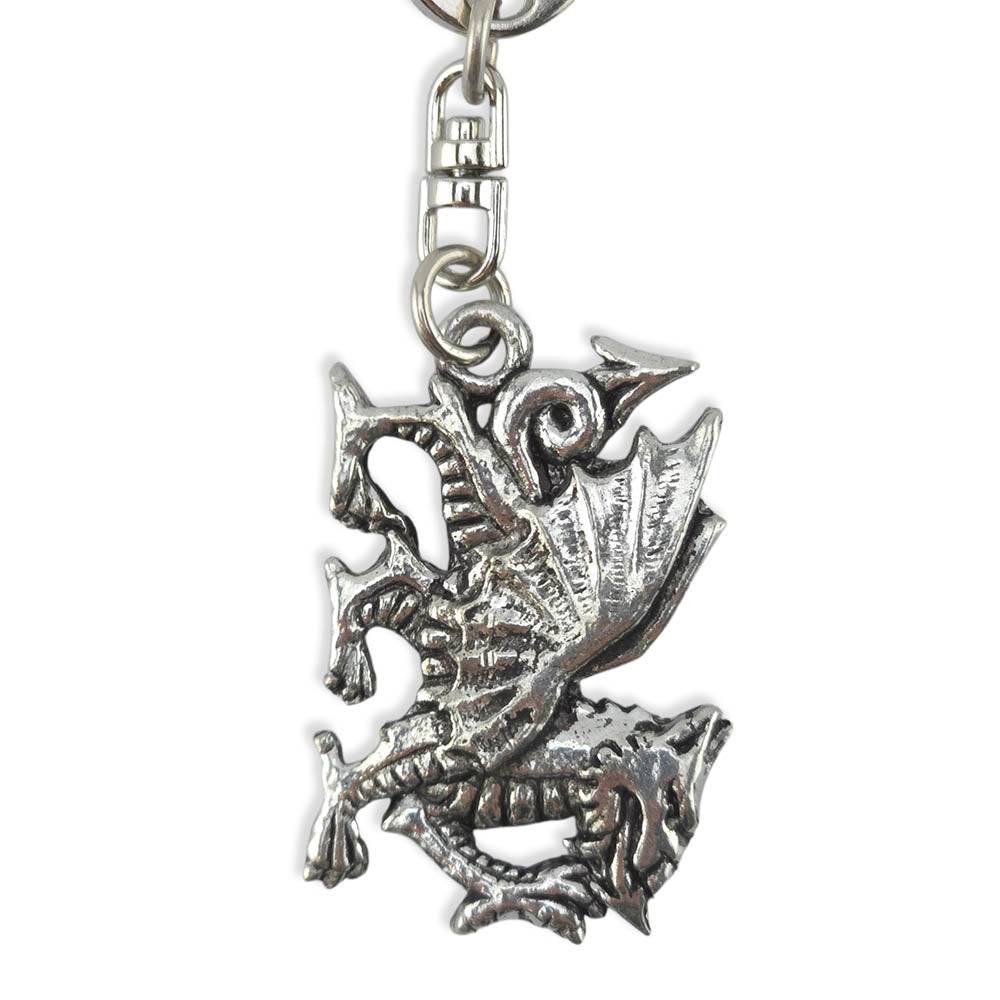 Welsh Dragon | Chunky English Pewter 3D Keyring | Little Gift | Cracker Filler