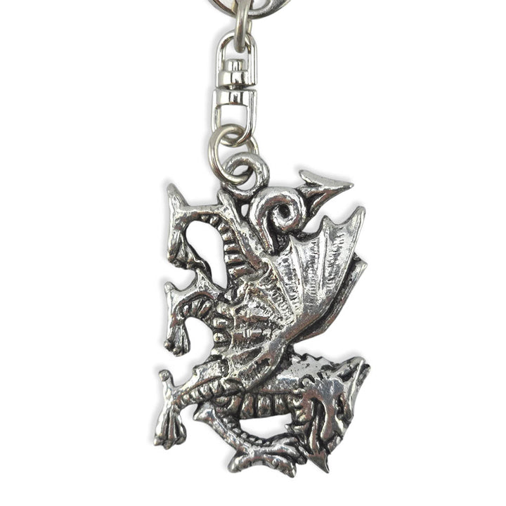 Welsh Dragon | Chunky English Pewter 3D Keyring | Little Gift | Cracker Filler