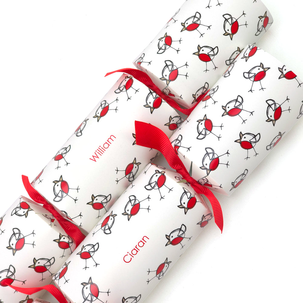 Personalised Cracker Making Craft Kit | Chirpy Robin | Makes 4 or 6 Crackers