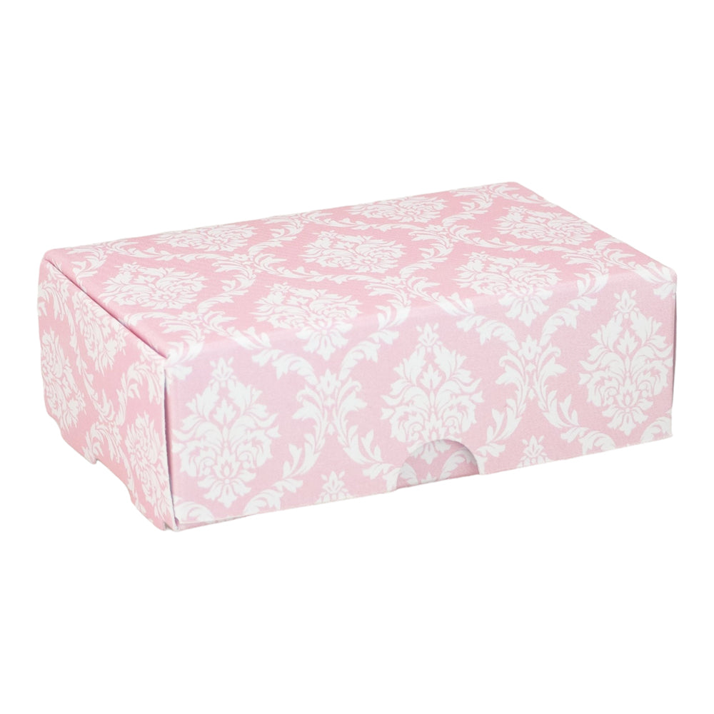 Pink Damask | Little Gift Box | Soap Bar Sized | Single or 6 Boxes | 57x88x30mm