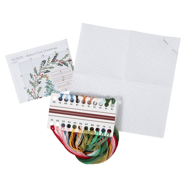 Baby's First Christmas | Complete Counted Cross Stitch Kit | 13cm Square