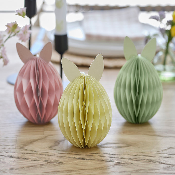Cute as a Bunny | Easter Honeycomb Table Decorations | Pack of 3 | 10cm Tall
