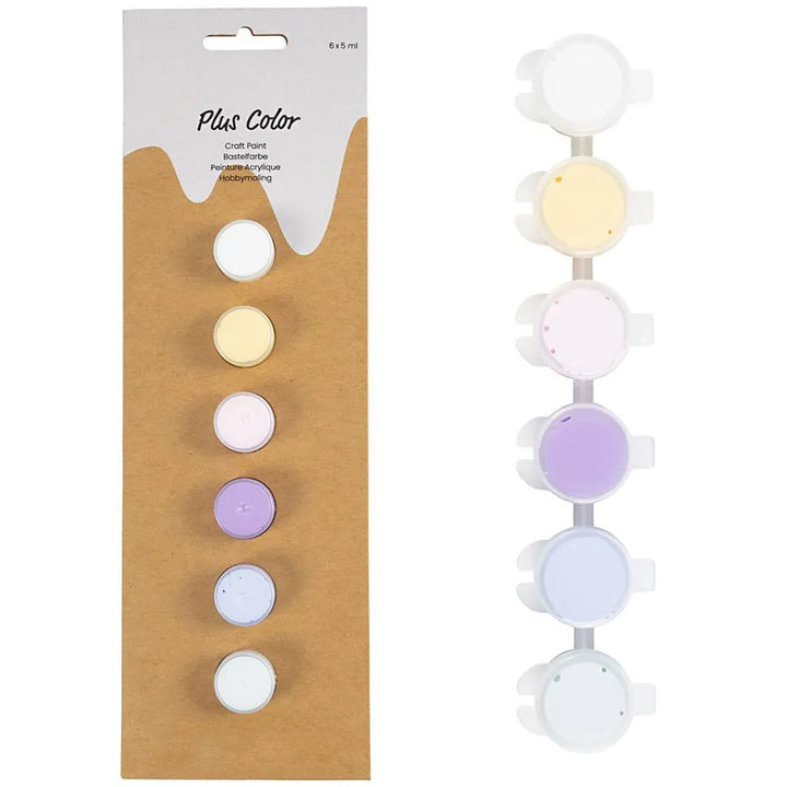 Assorted Palettes | 6 Mini Pots of Acrylic Paint | Water Based & Quick Drying