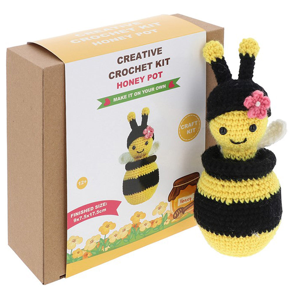 Bee & Honey Pot | Complete Crochet Craft Kit for Adults