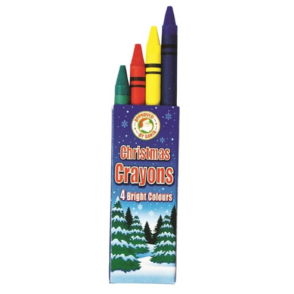 Christmas Design | Pack of 4 Wax Crayons | Mini Gift | Cracker Filler