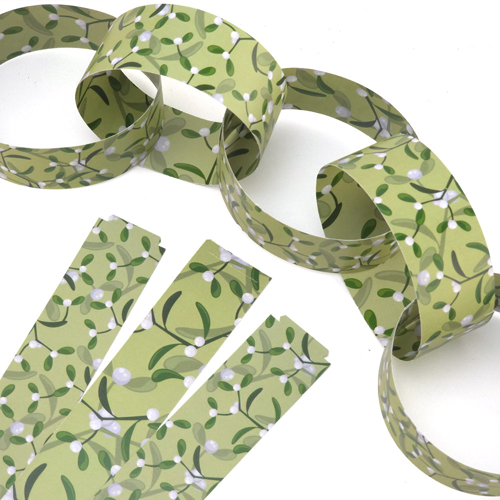 30 Reusable Christmas Paper Chains | Simply Mistletoe | No Glue Needed | 2.5m