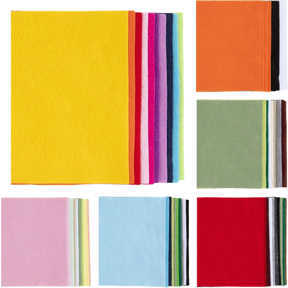 Assorted Mixes | 10 Sheets of Polyester Craft Felt | A4 210x297mm | 2mm Thick