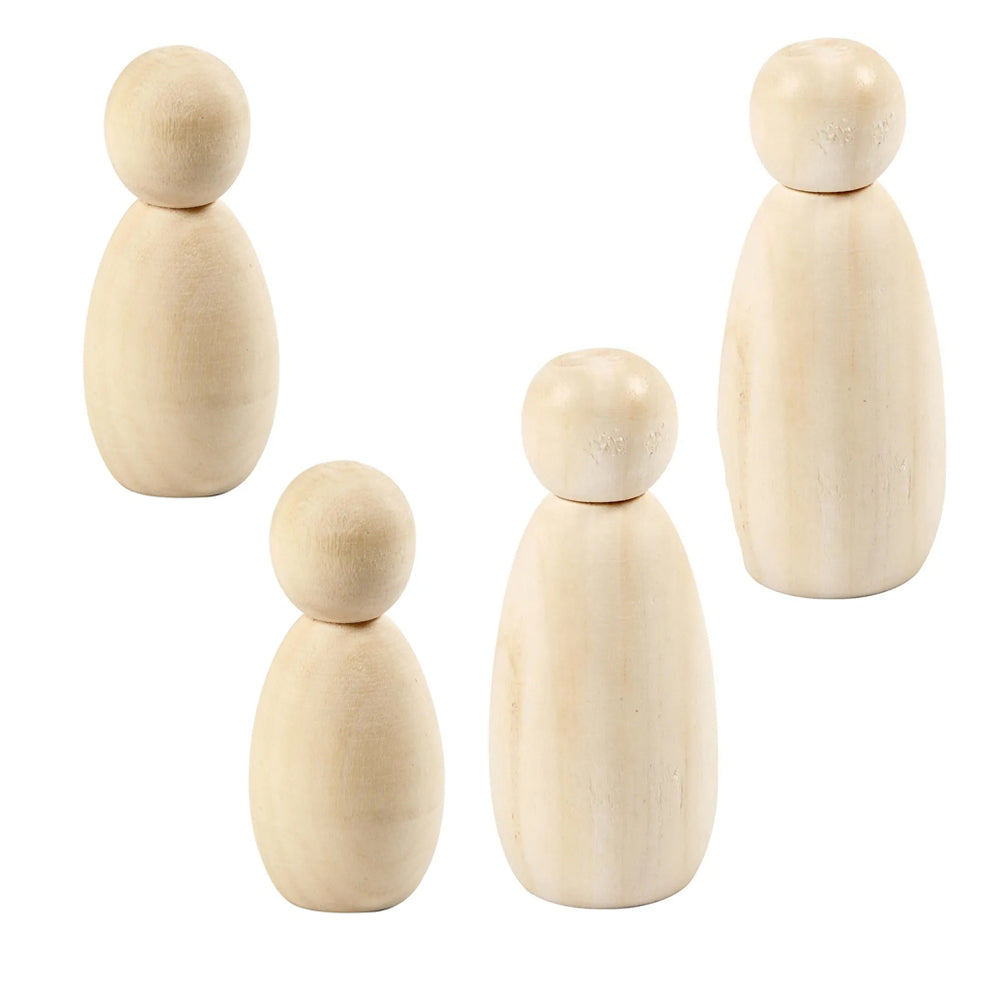 Wooden Body Shapes to Decorate | 6cm or 8cm Tall | Pack of 3 or 5