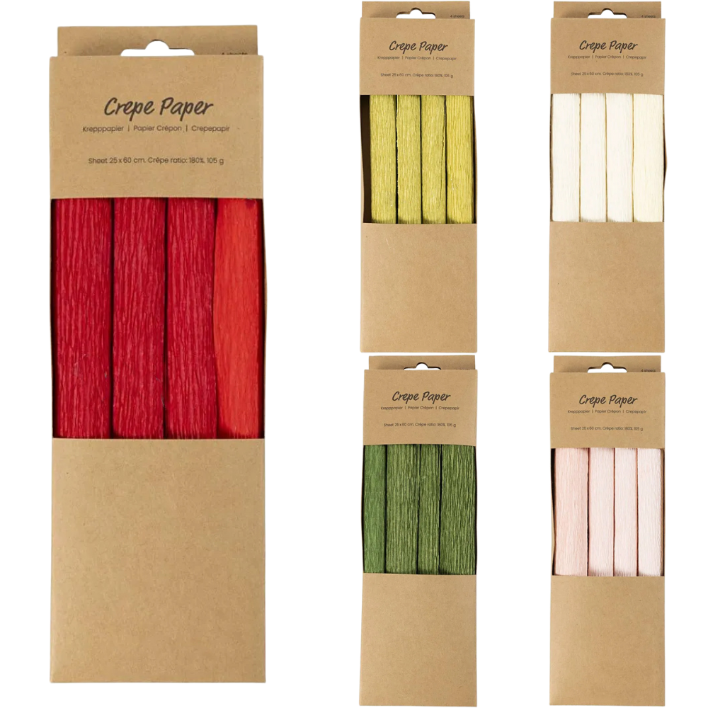 4 Rolls 25cm x 60cm Crepe | Paper Flower Making