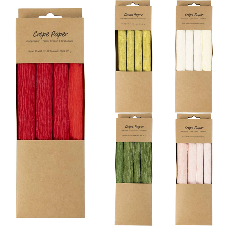 4 Rolls 25cm x 60cm Crepe | Paper Flower Making