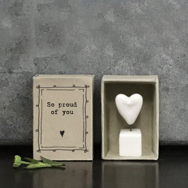 So Proud of You | Porcelain Heart on Stand | Cracker Filler | Little Gift