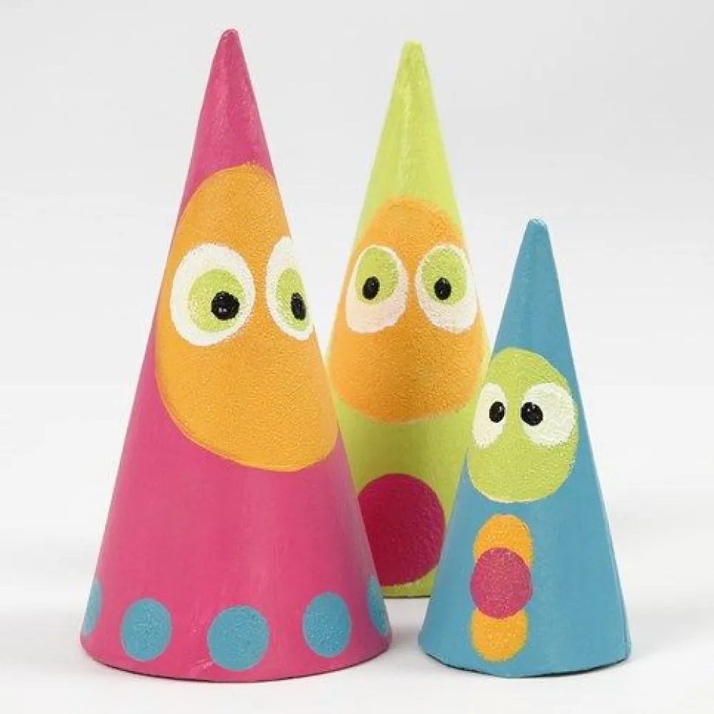 50 Assorted Open & Hollow Paper Mache Cones | Paper Mache Shapes | Papier Mache