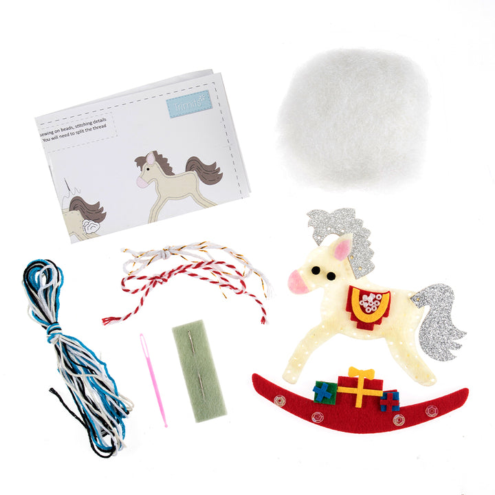 Rocking Horse Decoration | Christmas Sewing Kit | Complete Craft Kit