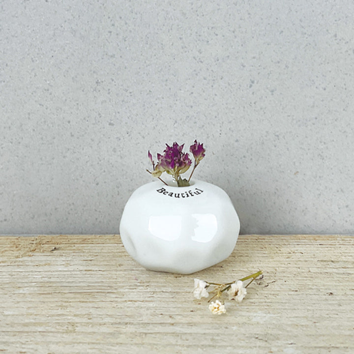 Sentiments | Mini Porcelain Bud Vase | Little Gift | Cracker Filler