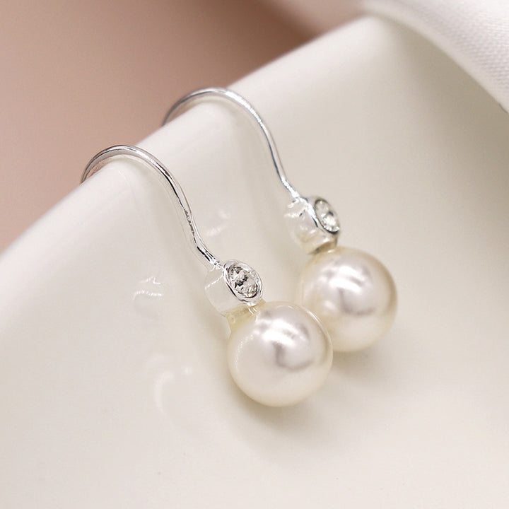 Sterling Silver Crystal & Pearl Drop Earrings | Mini Gift | Cracker Filler