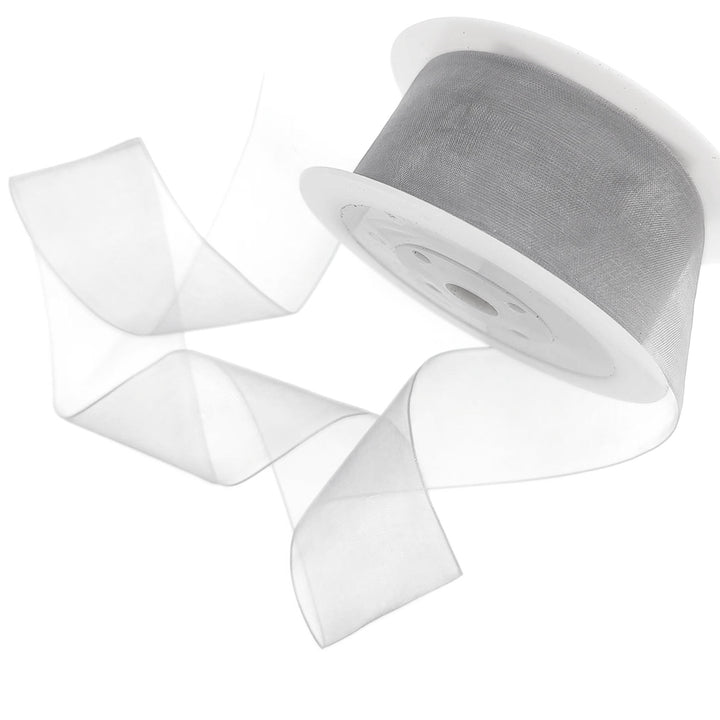 40mm or 25mm Organza Ribbon | Woven Edged |  25m Roll | Choice of Colours