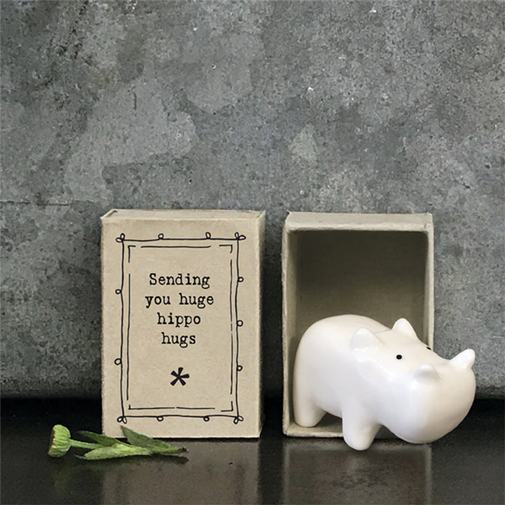 Sending You Huge Hippo Hugs | Porcelain Hippo | Little Gift | Cracker Filler