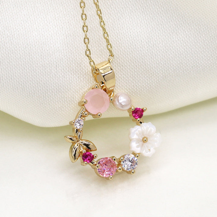 Pretty Floral Crystal Wreath Necklace | Mini Gift | Cracker Filler