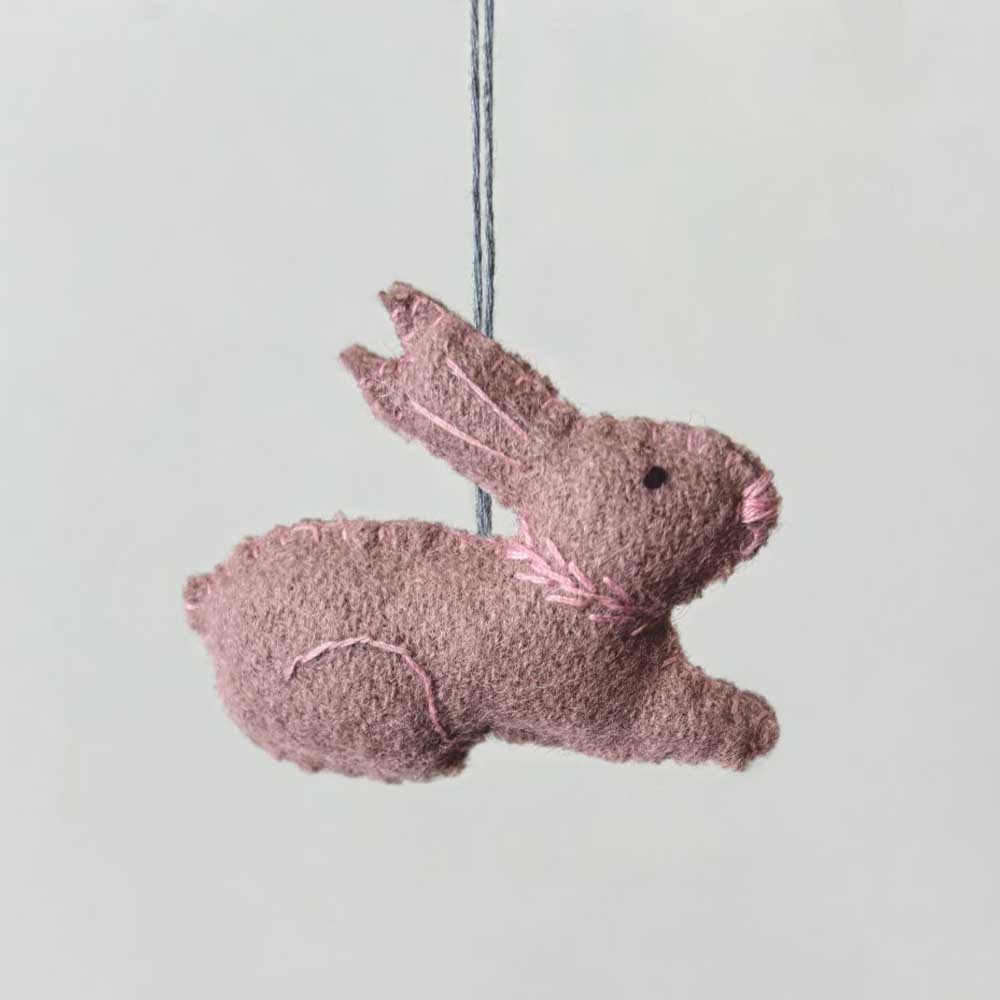 Natural Small Bunny Felt Hanging Ornament | Easter Decoration | 5cm Wide