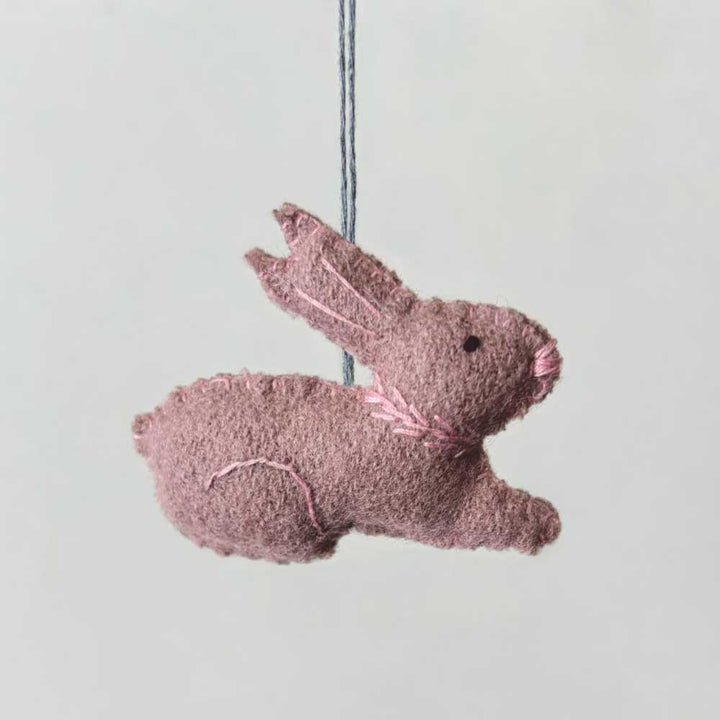 Natural Small Bunny Felt Hanging Ornament | Easter Decoration | 5cm Wide