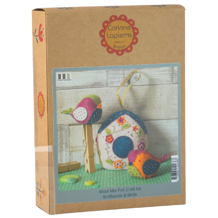 Birds & Birdhouse | Felt Sewing Kit | Makes 3 Items | Corinne Lapierre
